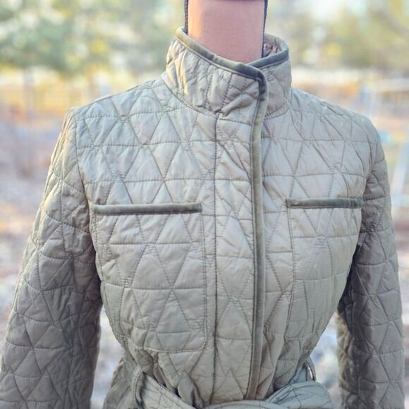 Halogen Womens Quilted Belted Jacket Coat Size M, Pre-owned - Picture 3 of 10